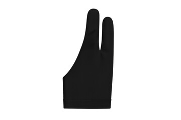 Black two-finger artist glove for digital drawing tablet