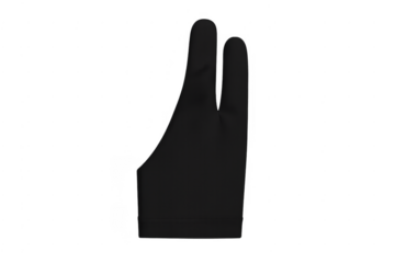 Black two-finger artist glove for digital drawing tablet