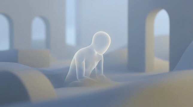 transparent human figure fading away symbolizing social anxiety withdrawal and lack of self confidence