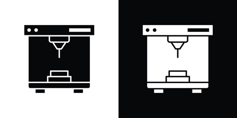 3D printer icons. Glyph Symbol. Isolated Vector Illustration pack