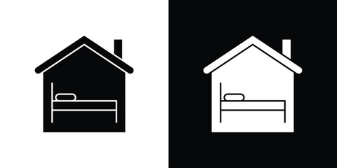 Accommodation icons. Glyph Symbol. Isolated Vector Illustration pack