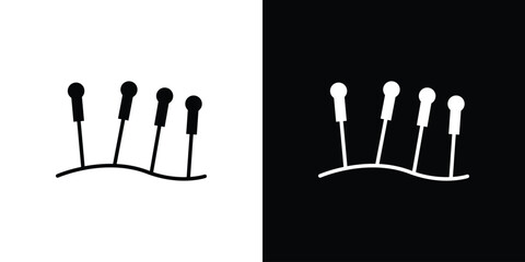 Acupuncture icons. Glyph Symbol. Isolated Vector Illustration pack