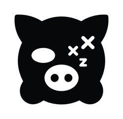 Fototapeta premium Pig face cartoon animal vector
