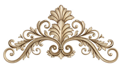 Golden Ornate Acanthus Scroll Decorative Element © CrownedCanvas
