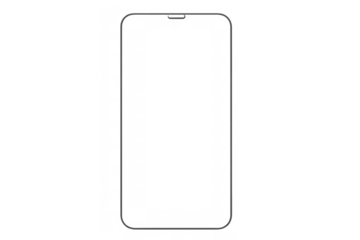 Smartphone outline frame device screen mockup with transparent background