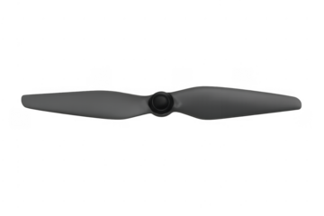 Black drone propeller blade with transparent background