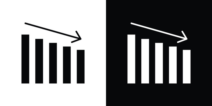 Decrease icons. Glyph Symbol. Isolated Vector Illustration pack