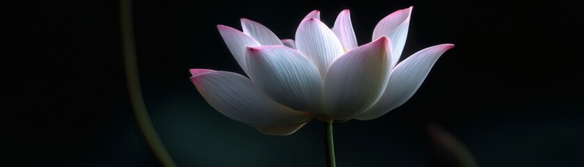 Elegant lotus flower in full bloom, showcasing delicate petals and serene beauty
