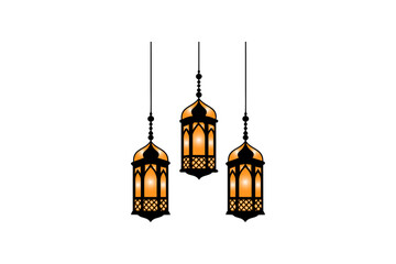 Obraz premium Ramadan Kareem Golden Islamic Lanterns