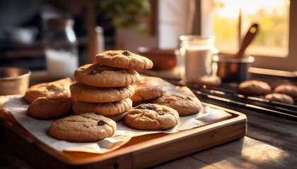 baking delight homemade cookies in a cozy kitchen food photography natural light culinary art