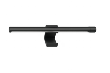 Black led monitor lamp illuminating a modern workspace