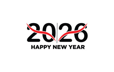 Obraz premium Modern 2026 New Year Design Element, Simple, Stylish, High Resolution Vector Art 