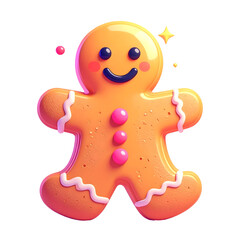 Cheerful 3d gingerbread man