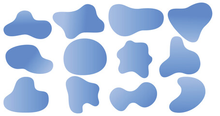 Colorful abstract organic blobs irregular shapes