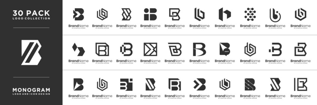 Set of letter B logo design inspiration
