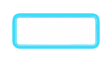 Modern Light Blue Rounded Rectangle Frame Design Element for Digital Interfaces and Graphic Projects. Clean and Minimal Aqua Border with Soft Edges