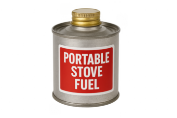 Portable stove fuel canister for outdoor camping cooking