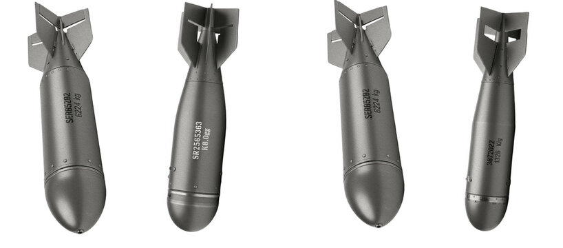 Aerial Bomb Render Isolated on White Background (3D Illustration)