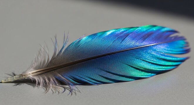 Vibrant peacock feather with intricate patterns and iridescent colors - Powered by Adobe