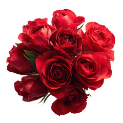 Obraz premium Vibrant red rose bouquet isolated on transparent background