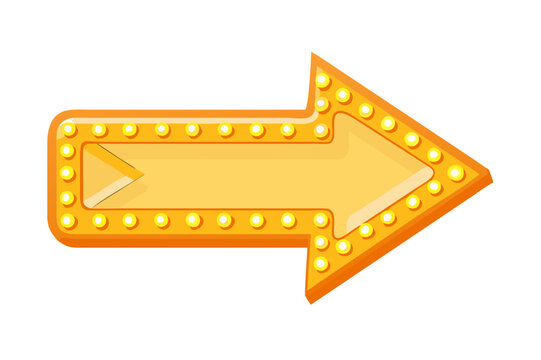 Glowing Arrow Neon Sign with Lights