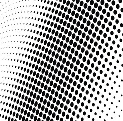 Futuristic halftone dotted wave pattern for modern posters, covers, and sticker layouts.