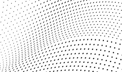 Halftone abstract wave texture with dotted pattern, futuristic vector design for projects.