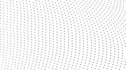 Optical pop art vector background with abstract halftone waves and dotted grunge texture.