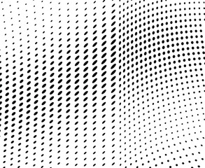 Halftone abstract wave texture with dotted pattern, futuristic vector design for projects.
