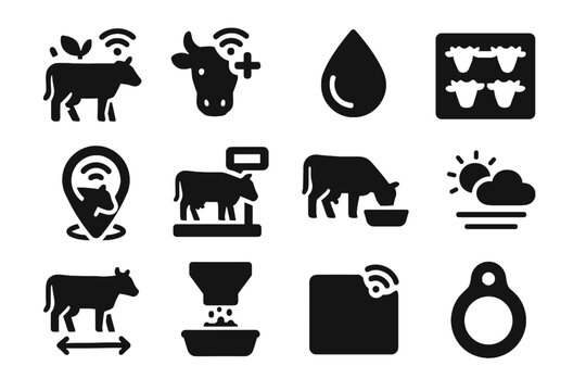 Icons no shading transparency alignment farming outlines vector black icon smart