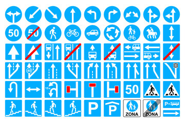 Road signs. International road signs set isolated on white background. Traffic signs. Vector illustration