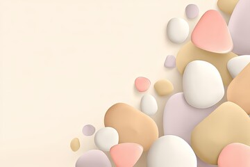 Abstract pastel color background with smooth organic shapes. Modern minimalist design with soft geometry for product display or backdrop.