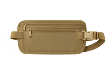 Beige money belt for travel security and hidden wallet