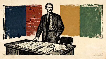 Producer&rsquo;s Desk &ndash; Charcoal Sketch