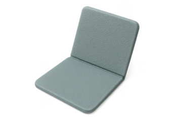 Foldable teal faux leather cushion seat transparent background