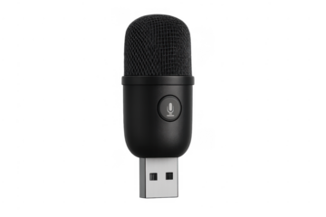 Black portable usb microphone recording audio