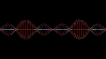Symmetrical Waveform Gradient on Black Background