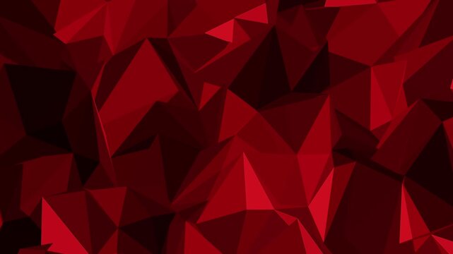 Abstract Obsidian and Crimson Ember Low Poly Surface 4K Seamless Loop