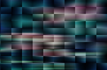 Rectangle shaped tiles with different pattern. Abstract mosaic motion background.