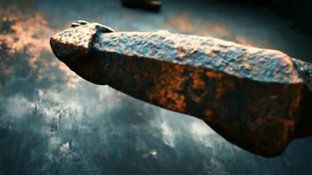 Rusty anchor against a textured dark background