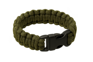 Olive green paracord survival bracelet with quick release buckle