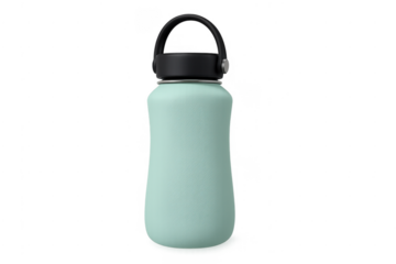 Mint green insulated reusable water bottle with handle