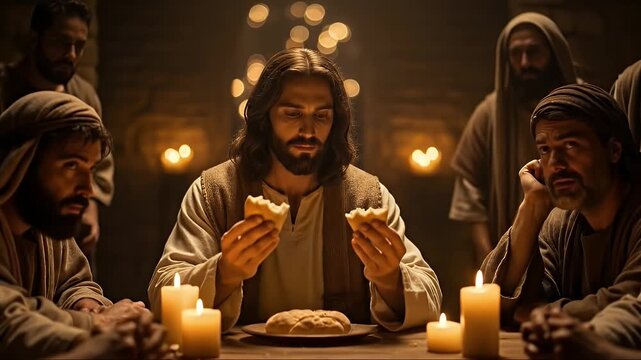 The Last Supper - A depiction of Jesus Christ with his disciples.