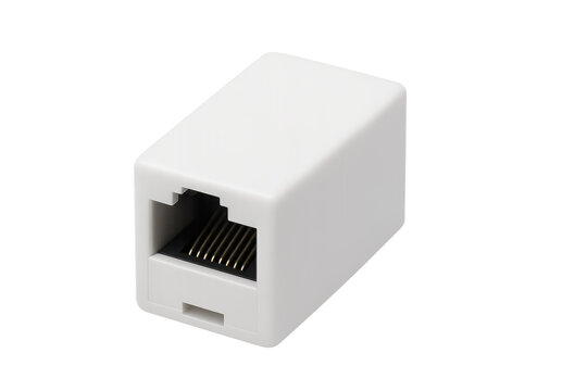 White rj45 ethernet network female to female coupler