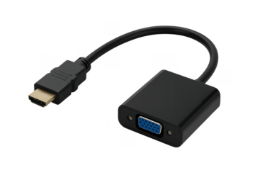 Black hdmi to vga adapter converting video signal