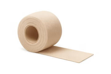 Beige elastic bandage roll for first aid care