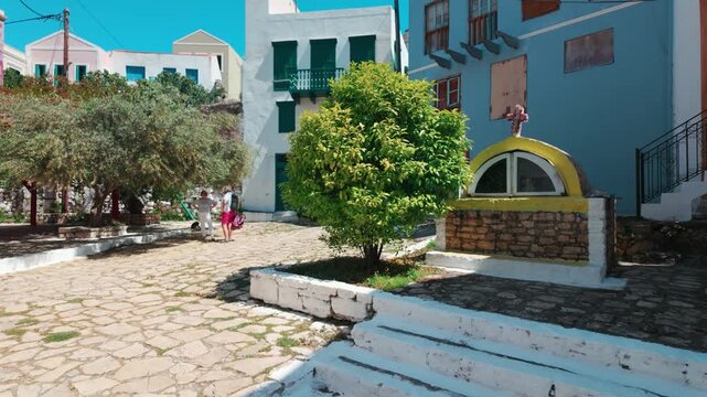 A historical streets of Kastellorizo (Megisti Island) in Greece