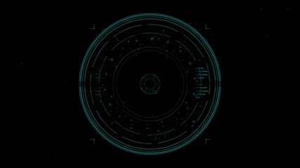 Hud elements in science fiction design for video production showing futuristic interface graphics at night - Powered by Adobe