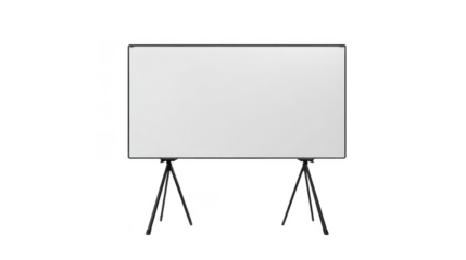 whiteboard with black legs on an isolated background