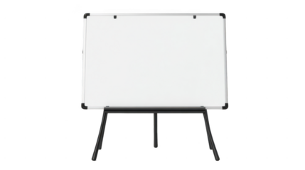 whiteboard with black legs on an isolated background